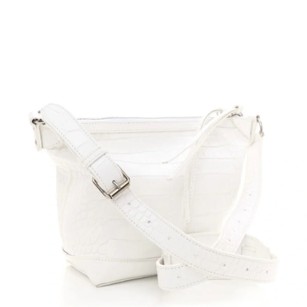 Balenciaga Neo Classic Hobo Crocodile Embossed Leather XS White - Picture 5 of 16